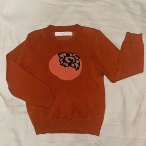 Kids Rust Sweater with Floral Design
